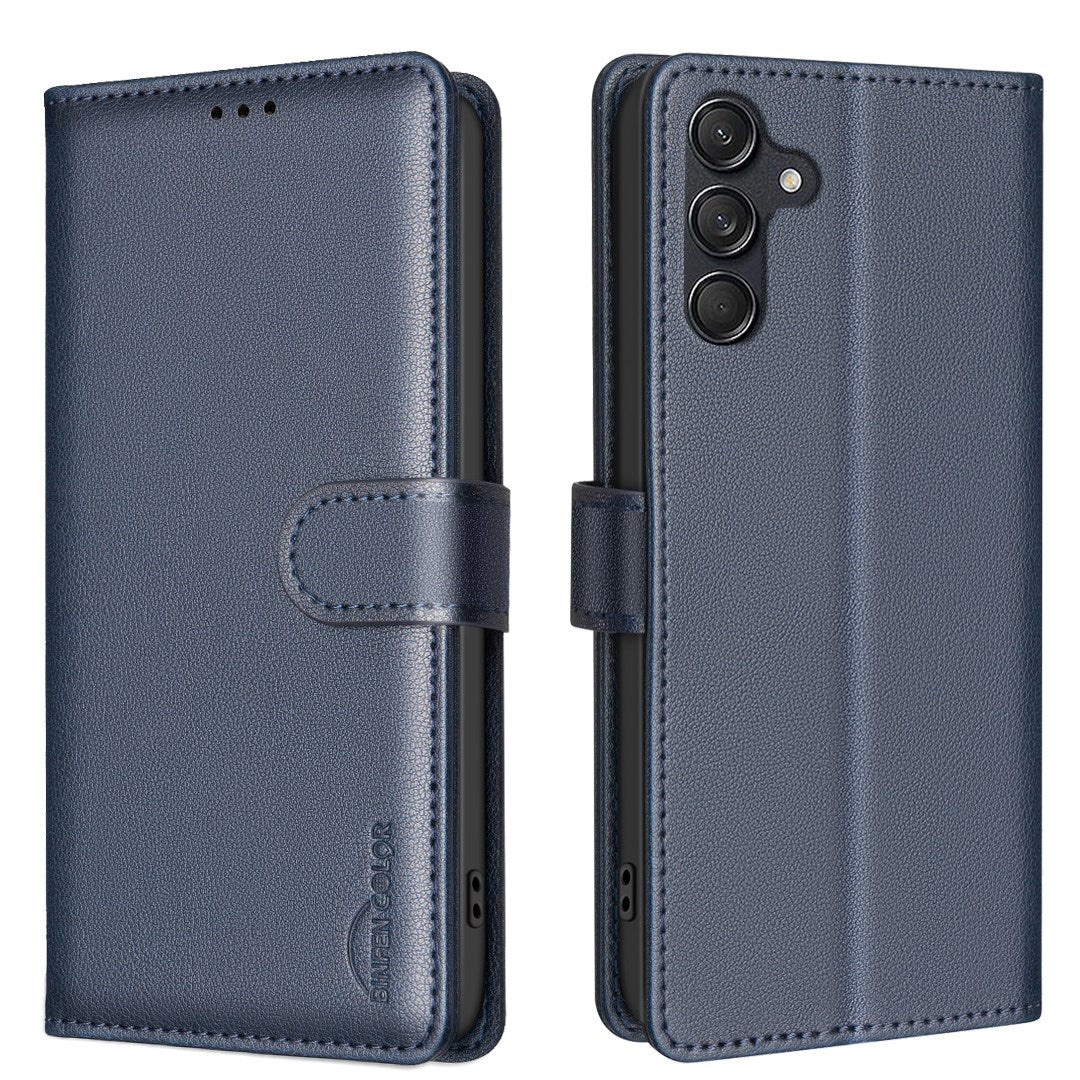 EIDERWOOD Samsung Galaxy S25 FE Kunstlæder Flip Cover m. Kortholder & Ståfunktion - Blå