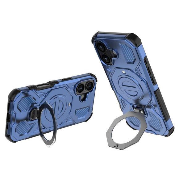 EIDERWOOD iPhone 17 Håndværker Cover m. Magnetisk Kickstand - MagSafe Kompatibel - Blå