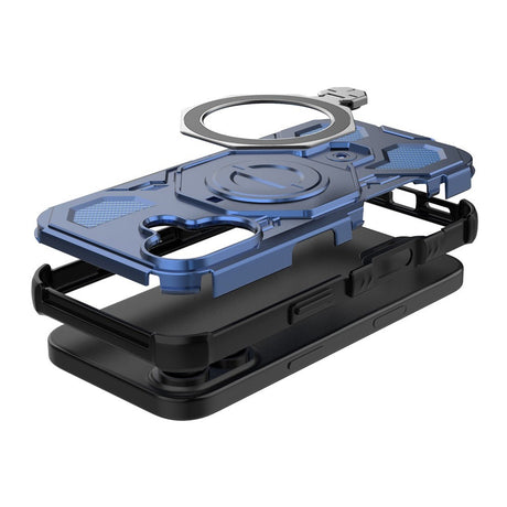 EIDERWOOD iPhone 17 Håndværker Cover m. Magnetisk Kickstand - MagSafe Kompatibel - Blå