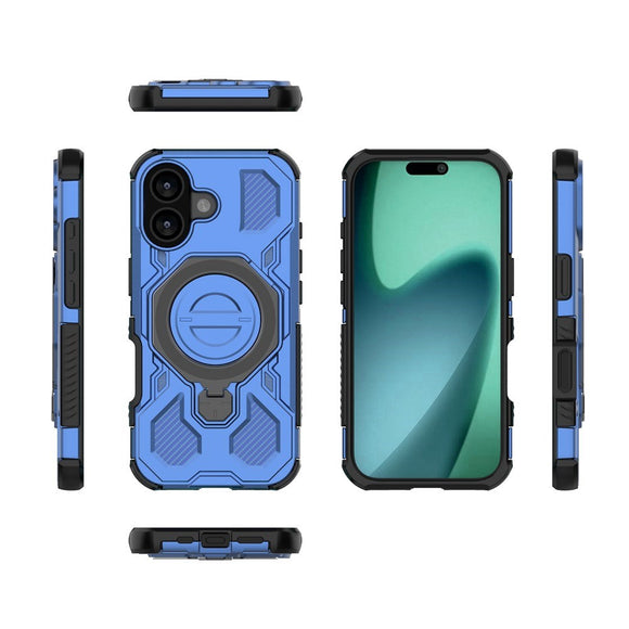 EIDERWOOD iPhone 17 Håndværker Cover m. Magnetisk Kickstand - MagSafe Kompatibel - Blå