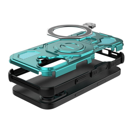EIDERWOOD iPhone 17 Håndværker Cover m. Magnetisk Kickstand - MagSafe Kompatibel - Turkis
