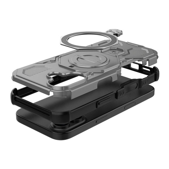 EIDERWOOD iPhone 17 Håndværker Cover m. Magnetisk Kickstand - MagSafe Kompatibel - Grå