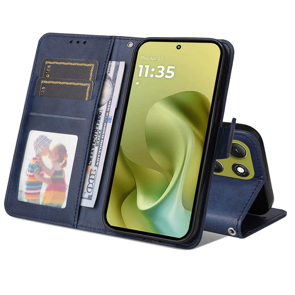 EIDERWOOD Motorola Moto G86 / G86 Power Kunstlæder Flip Cover m. Strop - Blå