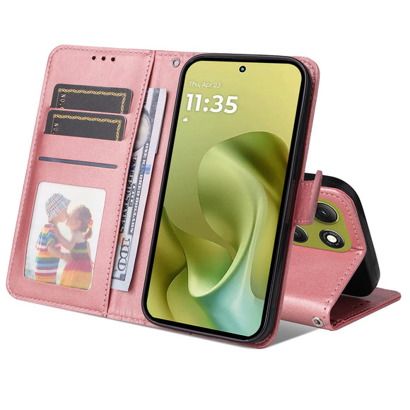 EIDERWOOD Motorola Moto G86 / G86 Power Kunstlæder Flip Cover m. Strop - Lyserød