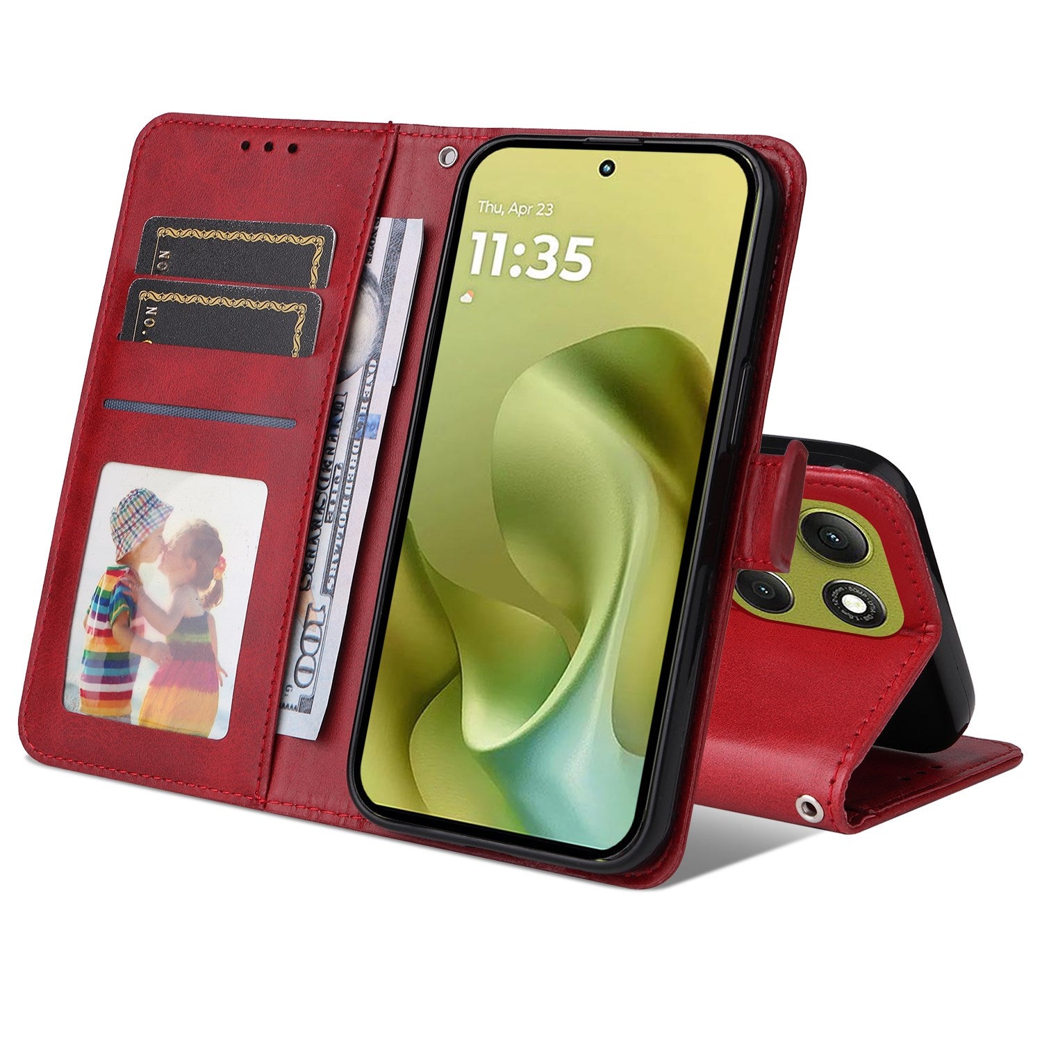 EIDERWOOD Motorola Moto G86 / G86 Power Kunstlæder Flip Cover m. Strop - Rød