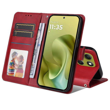 EIDERWOOD Motorola Moto G86 / G86 Power Kunstlæder Flip Cover m. Strop - Rød