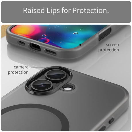 EIDERWOOD iPhone 17 Hybrid Plast Cover - MagSafe Kompatibel - Mat Gennemsigtig / Sort