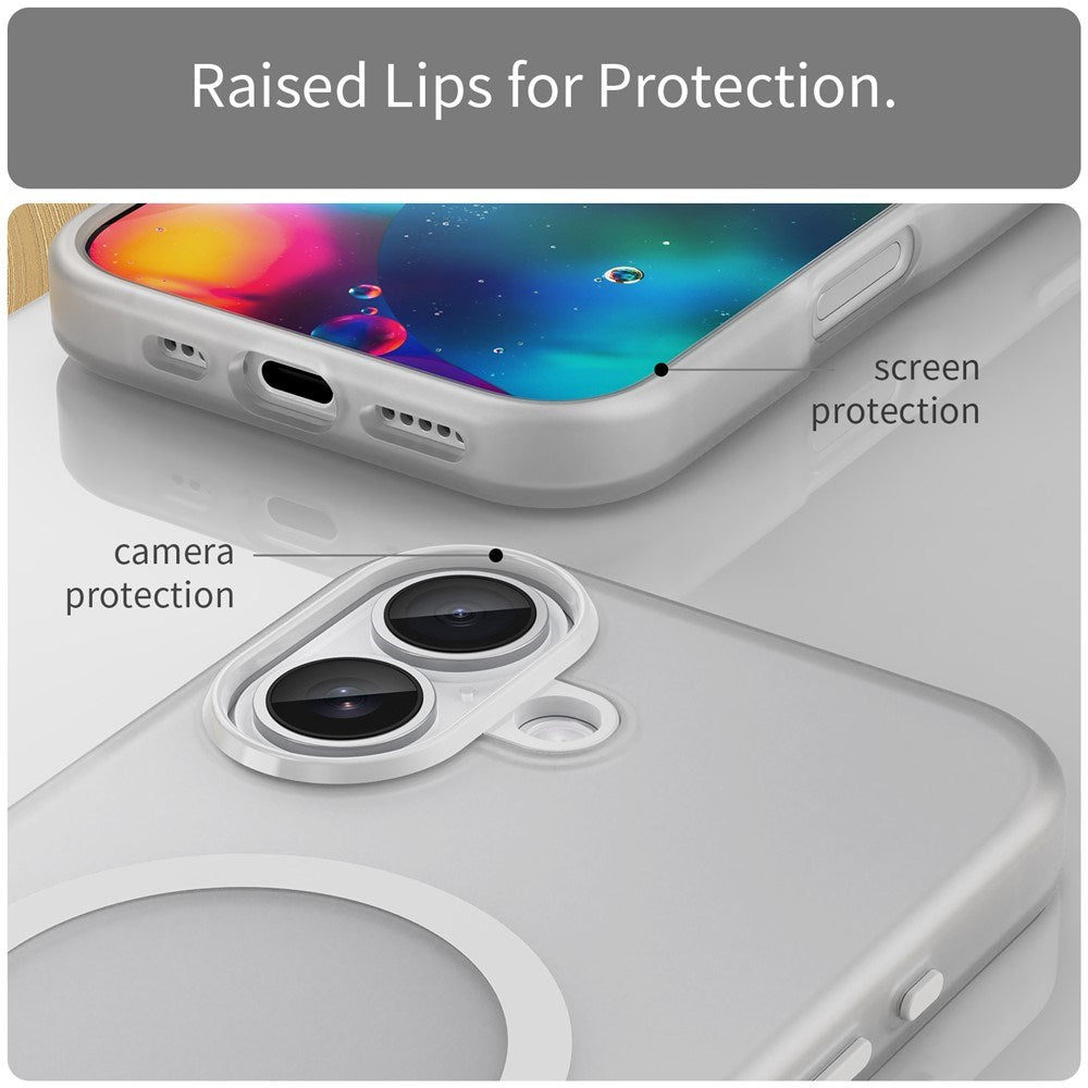 EIDERWOOD iPhone 17 Hybrid Plast Cover - MagSafe Kompatibel - Mat Gennemsigtig / Hvid