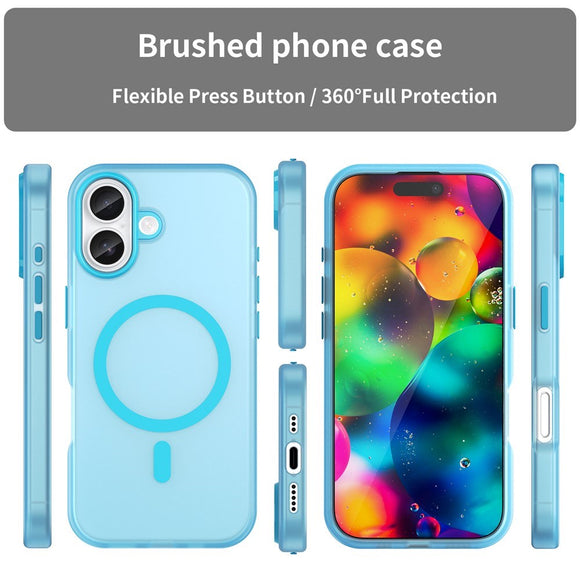 EIDERWOOD iPhone 17 Hybrid Plast Cover - MagSafe Kompatibel - Mat Gennemsigtig / Blå
