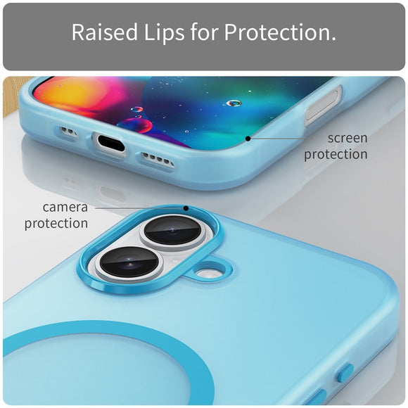 EIDERWOOD iPhone 17 Hybrid Plast Cover - MagSafe Kompatibel - Mat Gennemsigtig / Blå