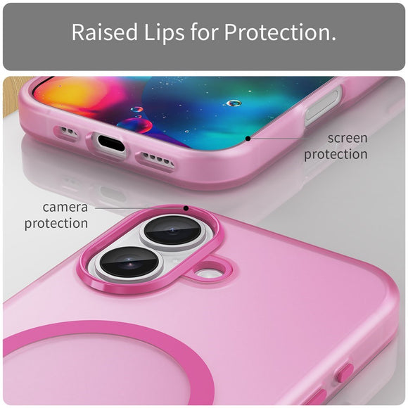 EIDERWOOD iPhone 17 Hybrid Plast Cover - MagSafe Kompatibel - Mat Gennemsigtig / Lyserød