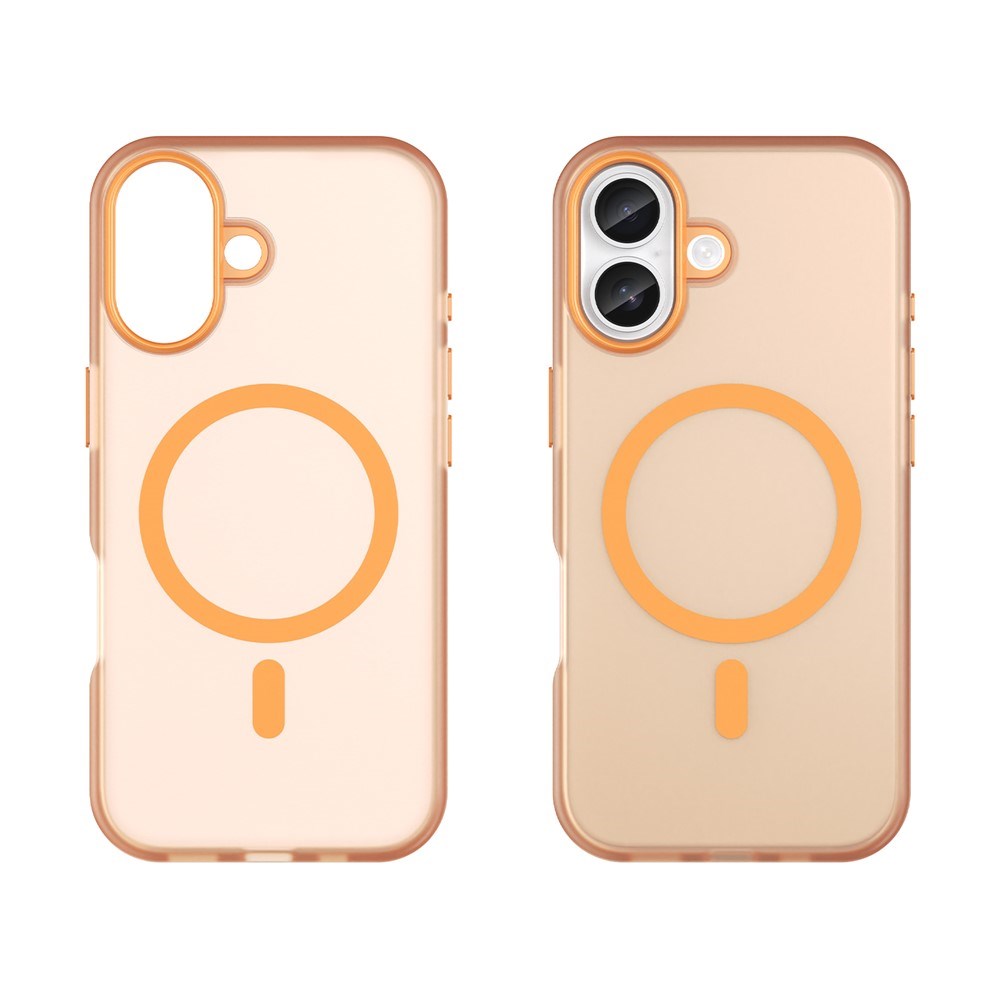 EIDERWOOD iPhone 17 Hybrid Plast Cover - MagSafe Kompatibel - Mat Gennemsigtig / Orange