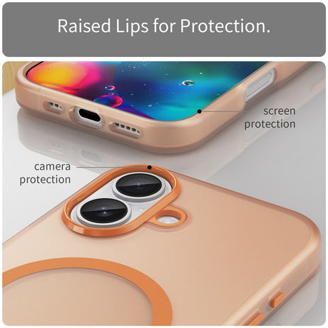 EIDERWOOD iPhone 17 Hybrid Plast Cover - MagSafe Kompatibel - Mat Gennemsigtig / Orange