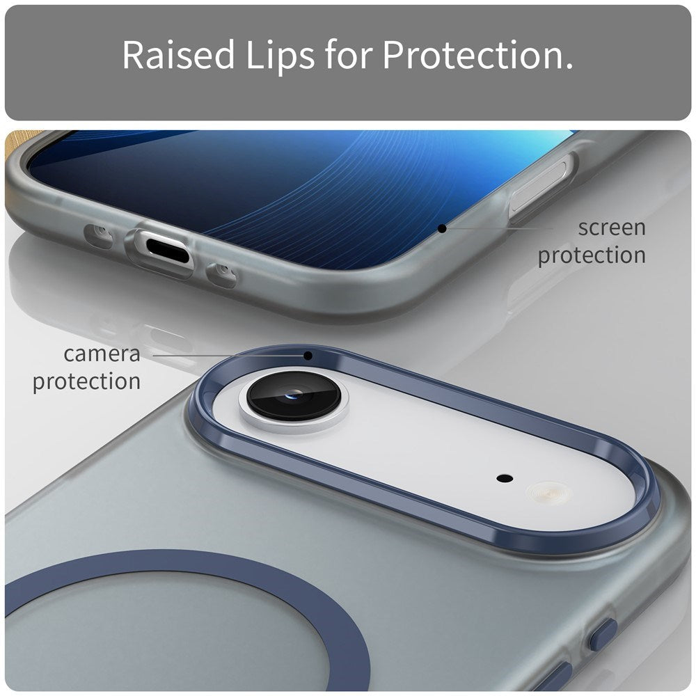 EIDERWOOD iPhone Air Hybrid Plast Cover - MagSafe Kompatibel - Mat Gennemsigtig / Mørkeblå