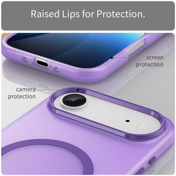 EIDERWOOD iPhone Air Hybrid Plast Cover - MagSafe Kompatibel - Mat Gennemsigtig / Lilla