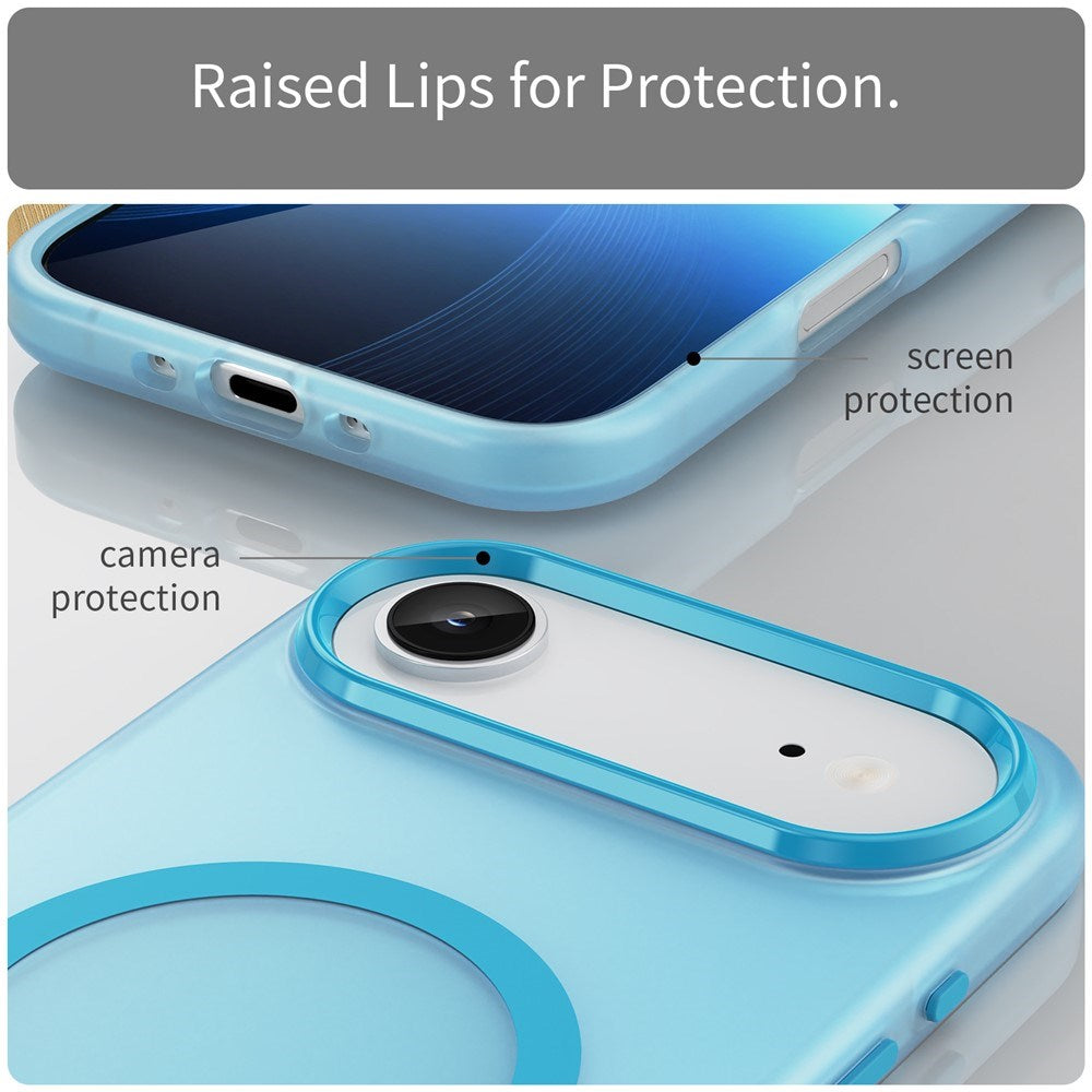 EIDERWOOD iPhone Air Hybrid Plast Cover - MagSafe Kompatibel - Mat Gennemsigtig / Blå