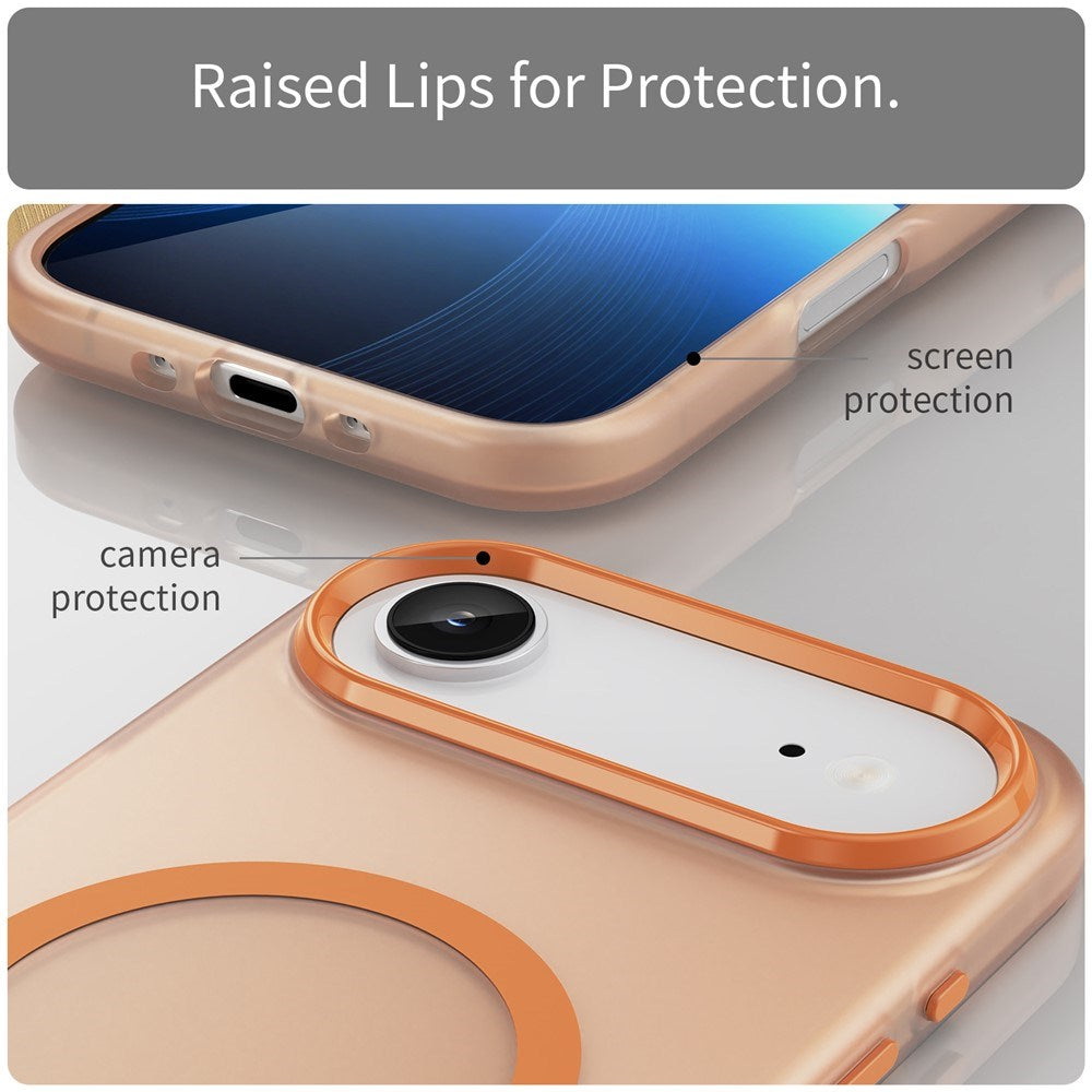 EIDERWOOD iPhone Air Hybrid Plast Cover - MagSafe Kompatibel - Mat Gennemsigtig / Orange