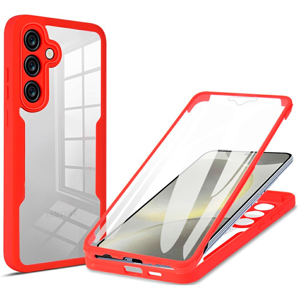 EIDERWOOD Samsung Galaxy S25 FE 2-i-1 Plastik Cover m. Indbygget Skærmbeskyttelse - Rød