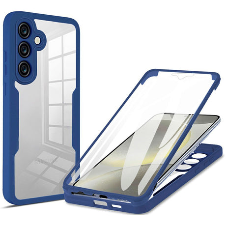 EIDERWOOD Samsung Galaxy S25 FE 2-i-1 Plastik Cover m. Indbygget Skærmbeskyttelse - Blå