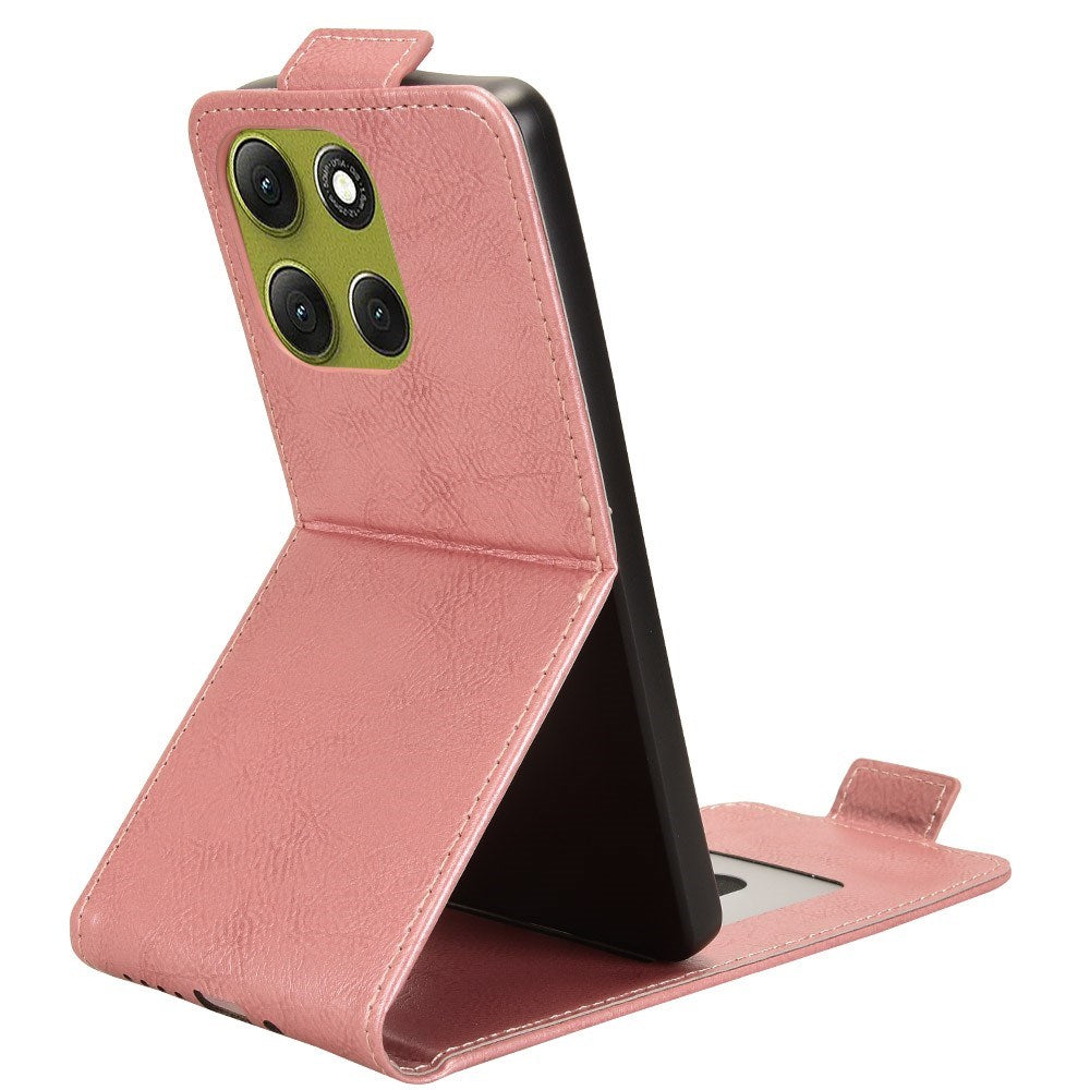 EIDERWOOD Motorola Moto G86 Power Vertikal Kunstlæder Flip Cover m. Kortholder & Ståfunktion - Rose Gold