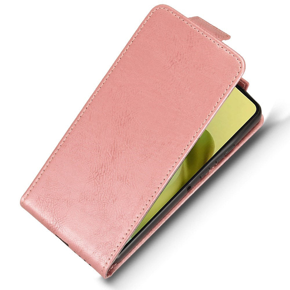 EIDERWOOD Motorola Moto G86 Power Vertikal Kunstlæder Flip Cover m. Kortholder & Ståfunktion - Rose Gold