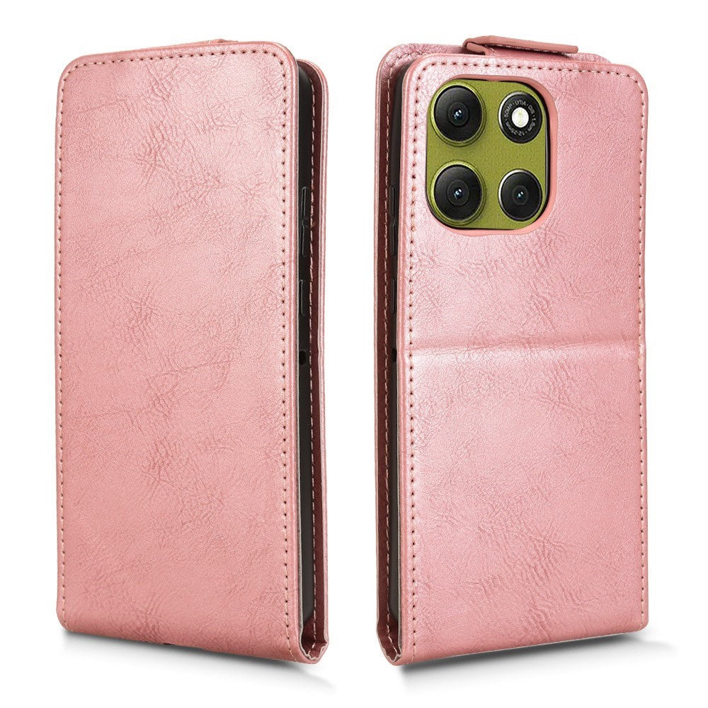 EIDERWOOD Motorola Moto G86 Power Vertikal Kunstlæder Flip Cover m. Kortholder & Ståfunktion - Rose Gold