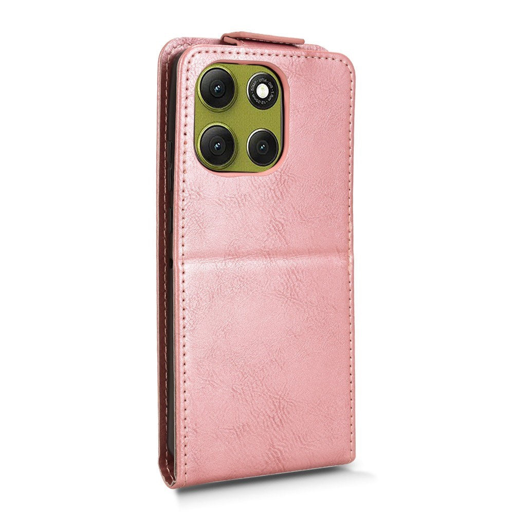 EIDERWOOD Motorola Moto G86 Power Vertikal Kunstlæder Flip Cover m. Kortholder & Ståfunktion - Rose Gold