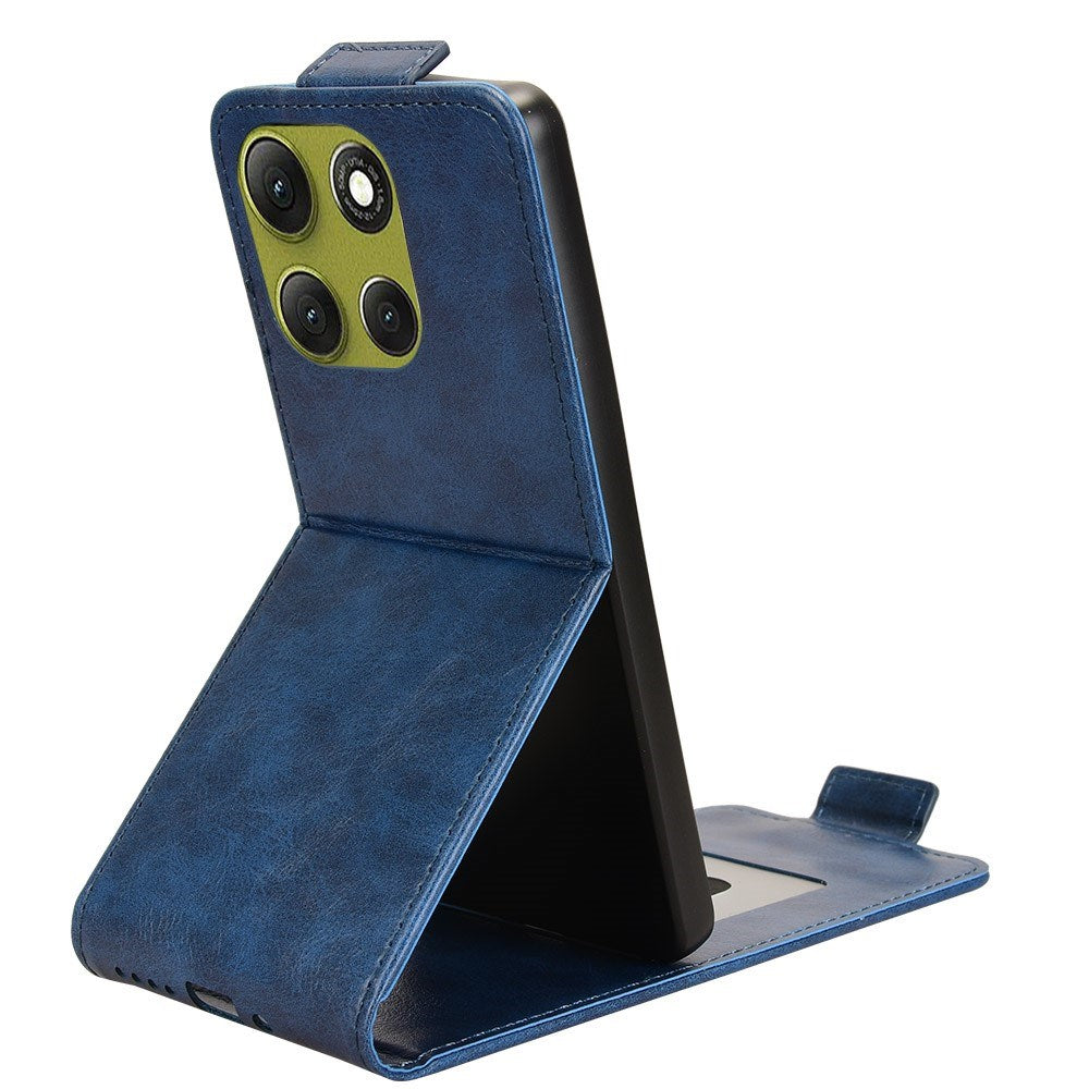 EIDERWOOD Motorola Moto G86 Power Vertikal Kunstlæder Flip Cover m. Kortholder & Ståfunktion - Blå