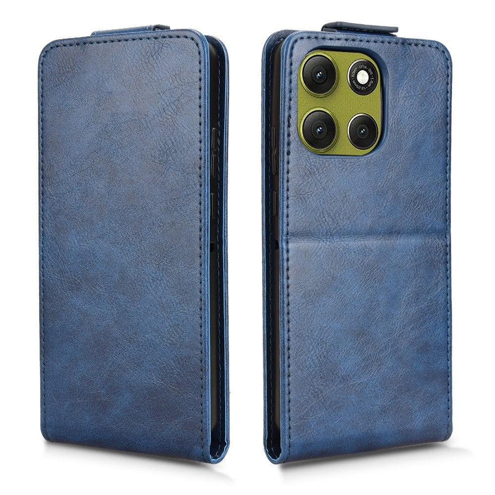 EIDERWOOD Motorola Moto G86 Power Vertikal Kunstlæder Flip Cover m. Kortholder & Ståfunktion - Blå