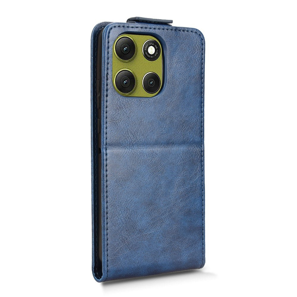 EIDERWOOD Motorola Moto G86 Power Vertikal Kunstlæder Flip Cover m. Kortholder & Ståfunktion - Blå