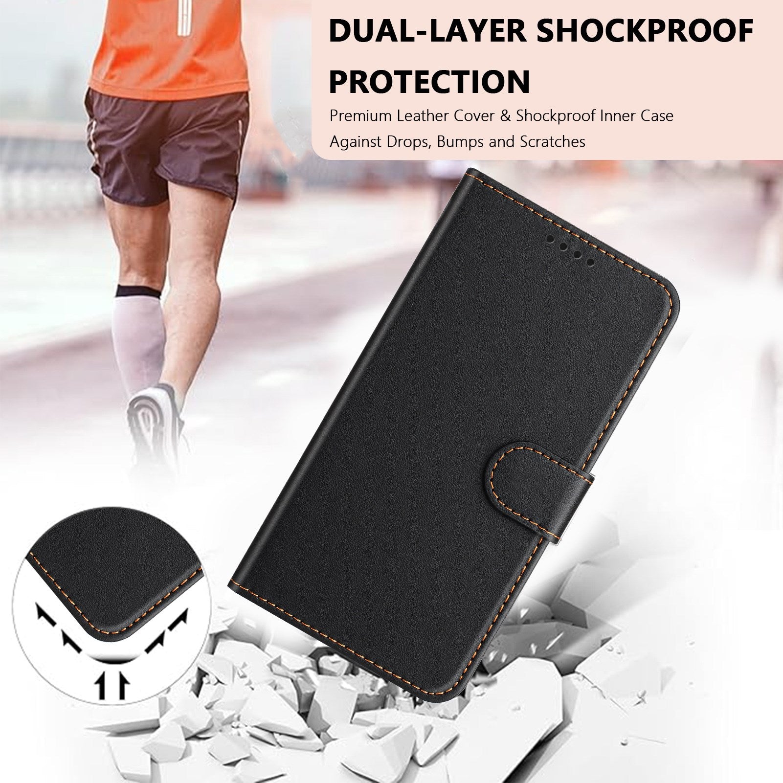 Nothing CMF Phone 2 Pro EIDERWOOD Kunstlæder Flip Cover m. Kortholder - Sort
