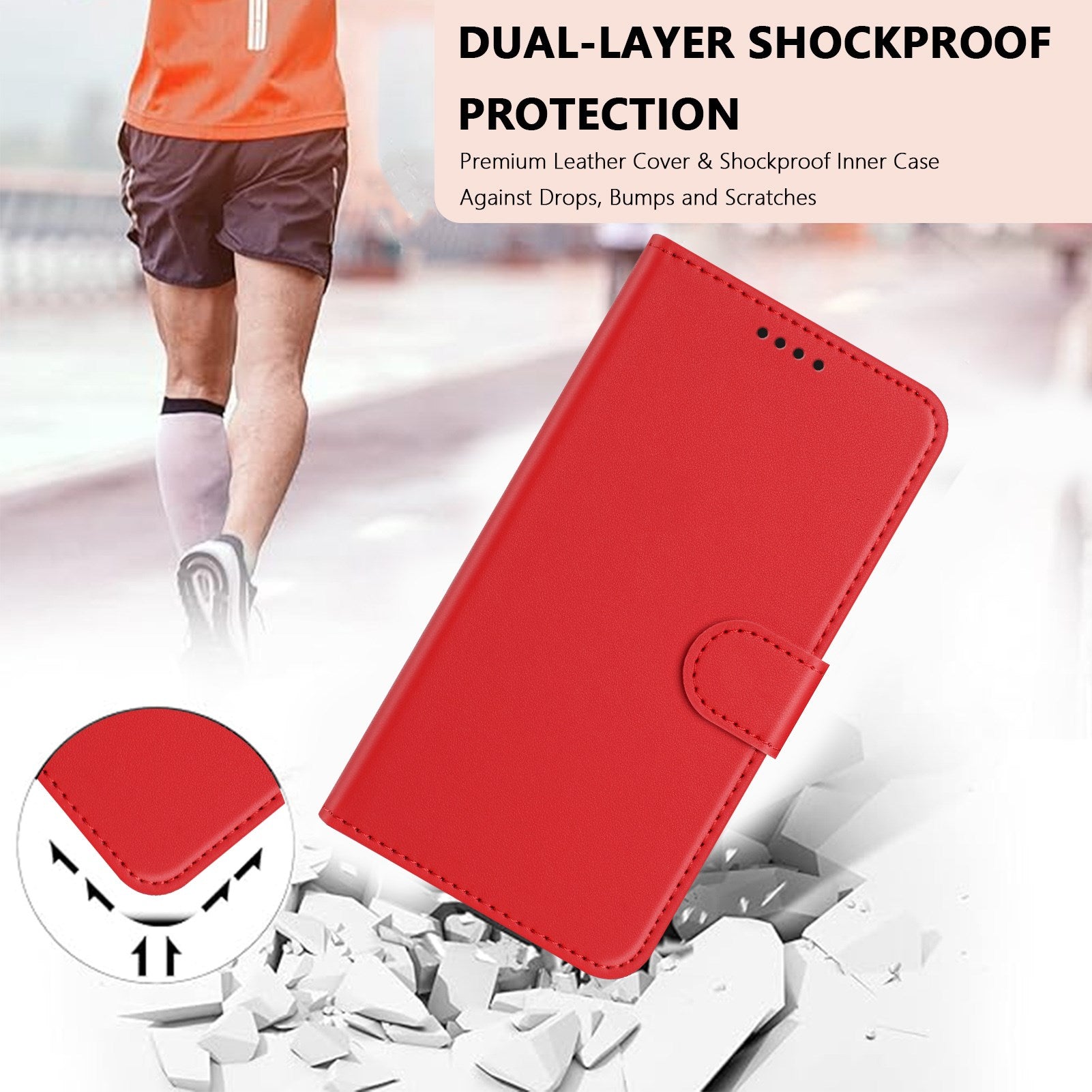 Nothing CMF Phone 2 Pro EIDERWOOD Kunstlæder Flip Cover m. Kortholder - Rød