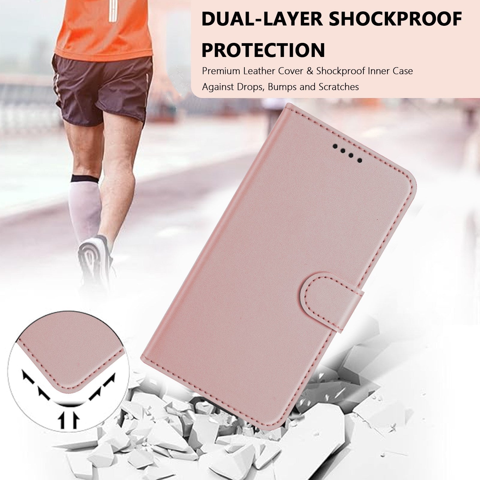 Nothing CMF Phone 2 Pro EIDERWOOD Kunstlæder Flip Cover m. Kortholder - Rose Gold