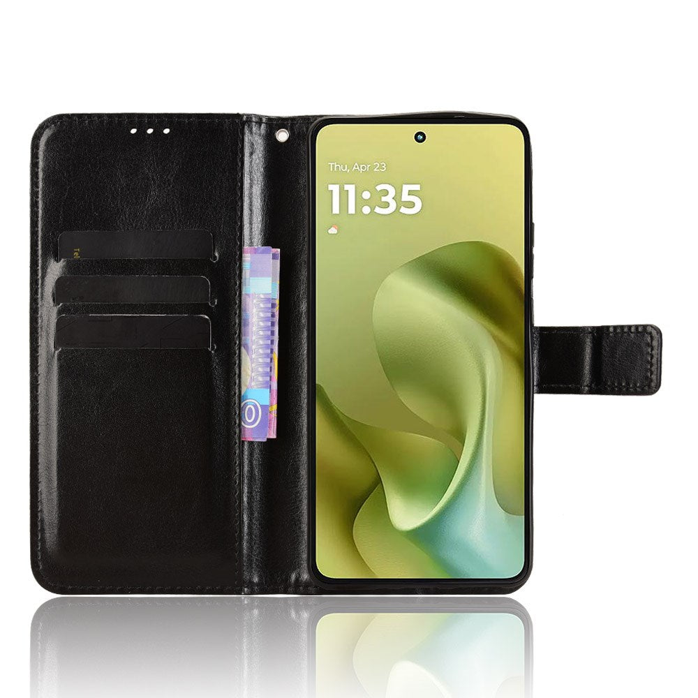 EIDERWOOD Motorola Moto G86 Power Kunstlæder Flip Cover m. Kortholder & Ståfunktion - Sort