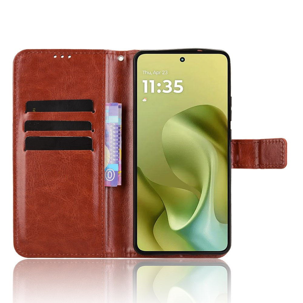 EIDERWOOD Motorola Moto G86 Power Kunstlæder Flip Cover m. Kortholder & Ståfunktion - Brun