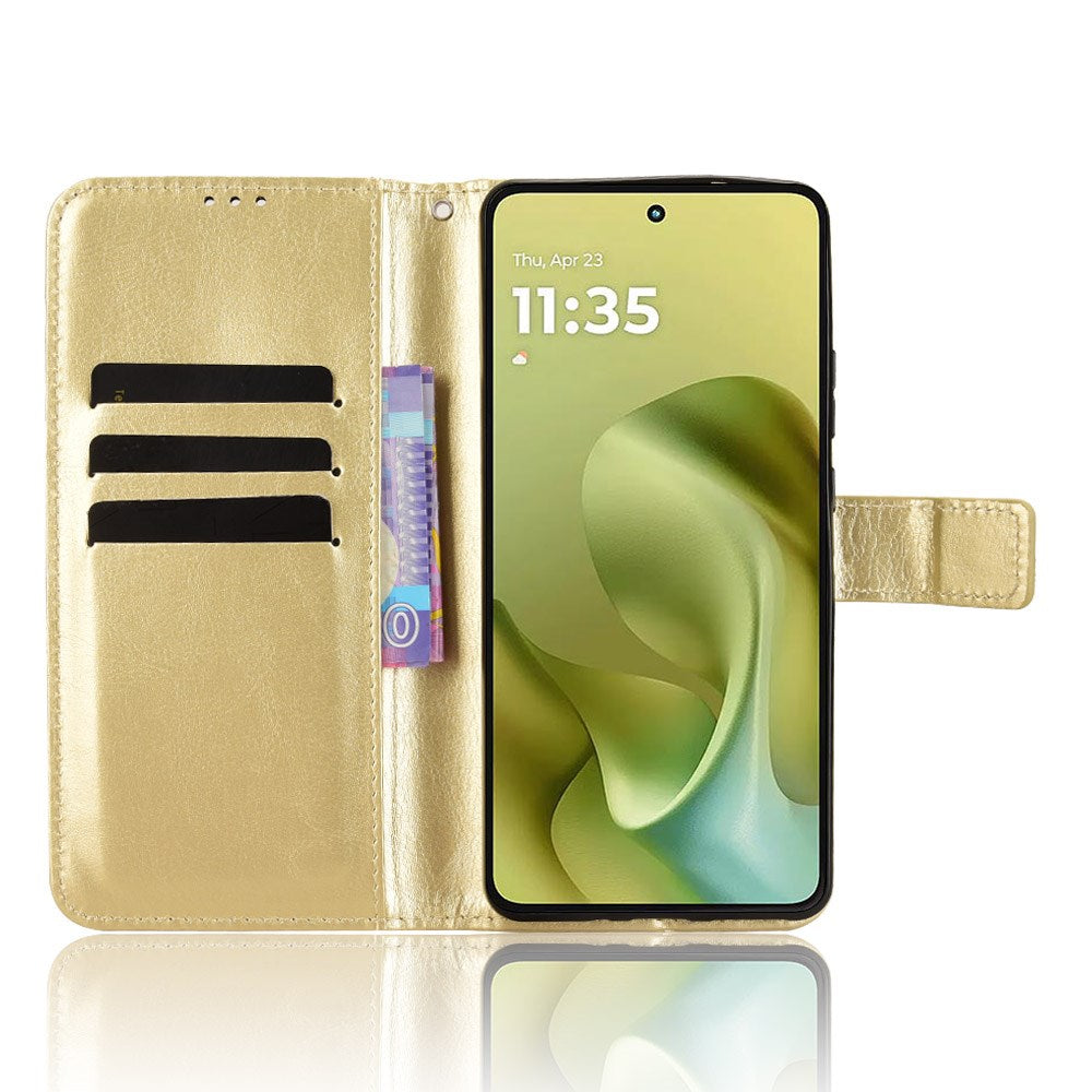 EIDERWOOD Motorola Moto G86 Power Kunstlæder Flip Cover m. Kortholder & Ståfunktion - Guld
