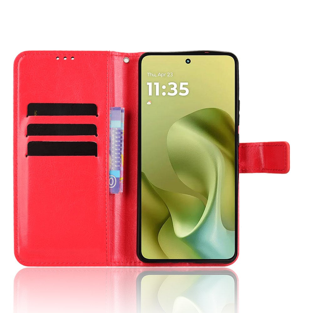 EIDERWOOD Motorola Moto G86 Power Kunstlæder Flip Cover m. Kortholder & Ståfunktion - Rød