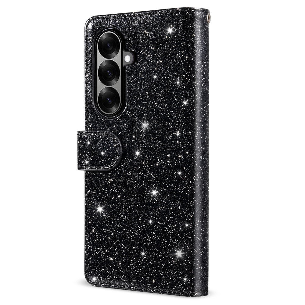 EIDERWOOD Samsung Galaxy Z Fold7 Glitter Flip Cover m. Pung & Strop - Sort