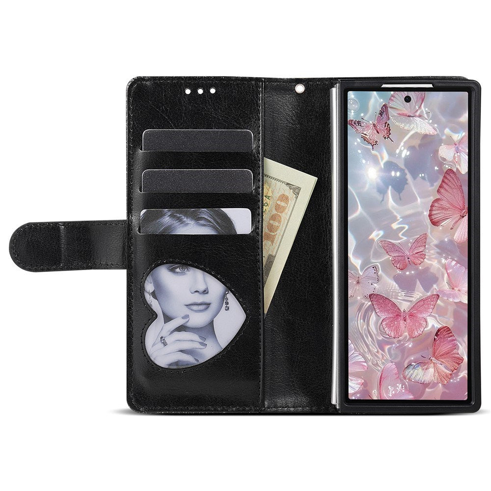EIDERWOOD Samsung Galaxy Z Fold7 Glitter Flip Cover m. Pung & Strop - Sort