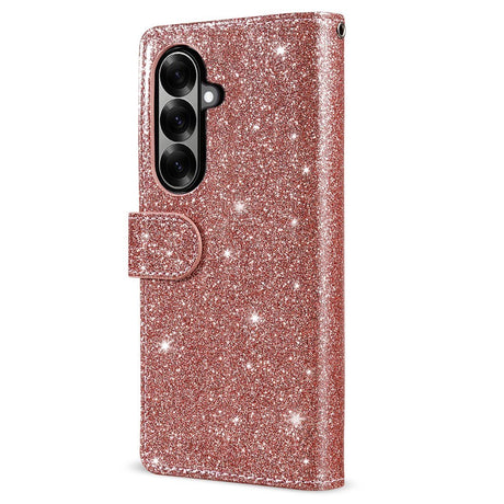 EIDERWOOD Samsung Galaxy Z Fold7 Glitter Flip Cover m. Pung & Strop - Rose Gold
