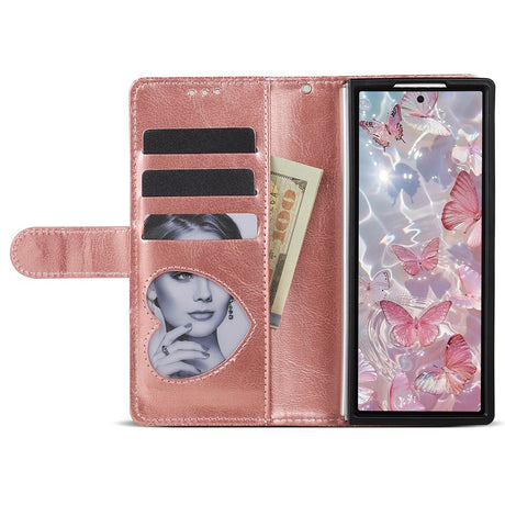 EIDERWOOD Samsung Galaxy Z Fold7 Glitter Flip Cover m. Pung & Strop - Rose Gold