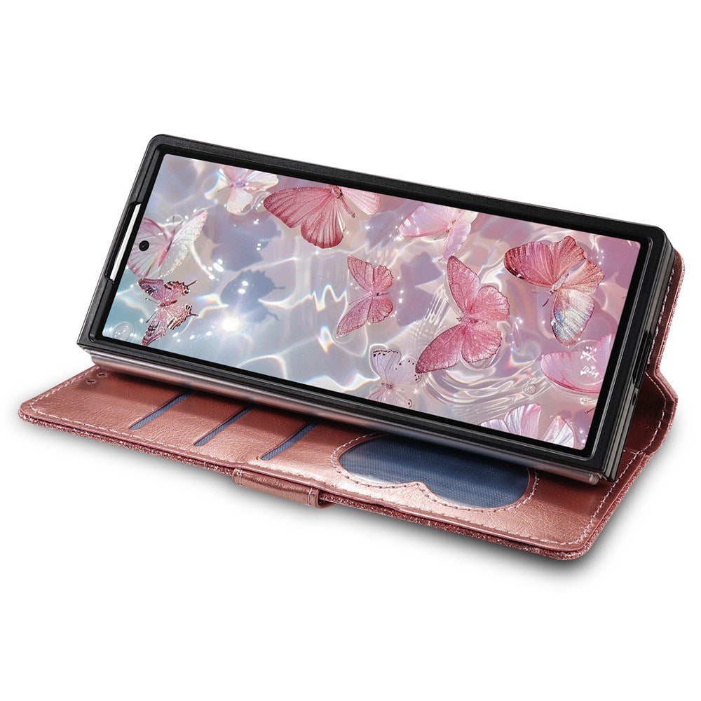 EIDERWOOD Samsung Galaxy Z Fold7 Glitter Flip Cover m. Pung & Strop - Rose Gold