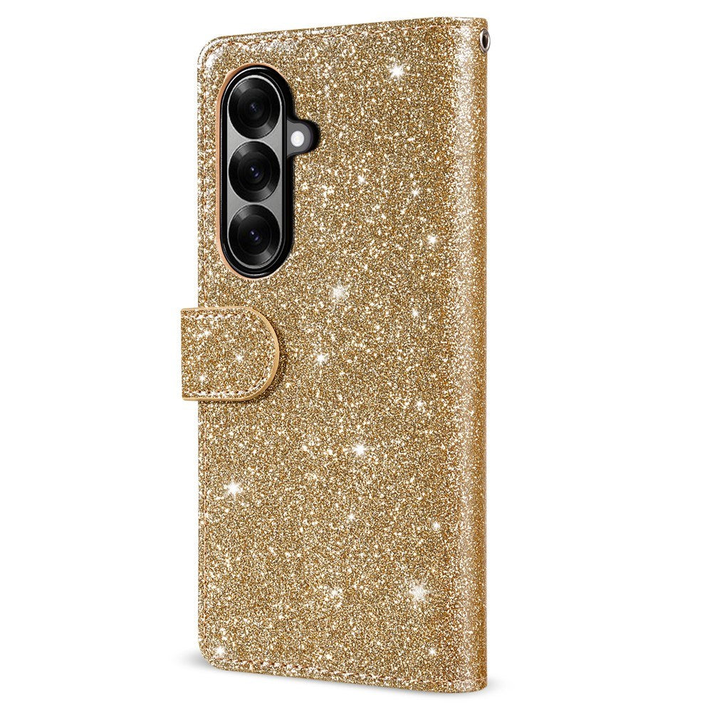 EIDERWOOD Samsung Galaxy Z Fold7 Glitter Flip Cover m. Pung & Strop - Guld