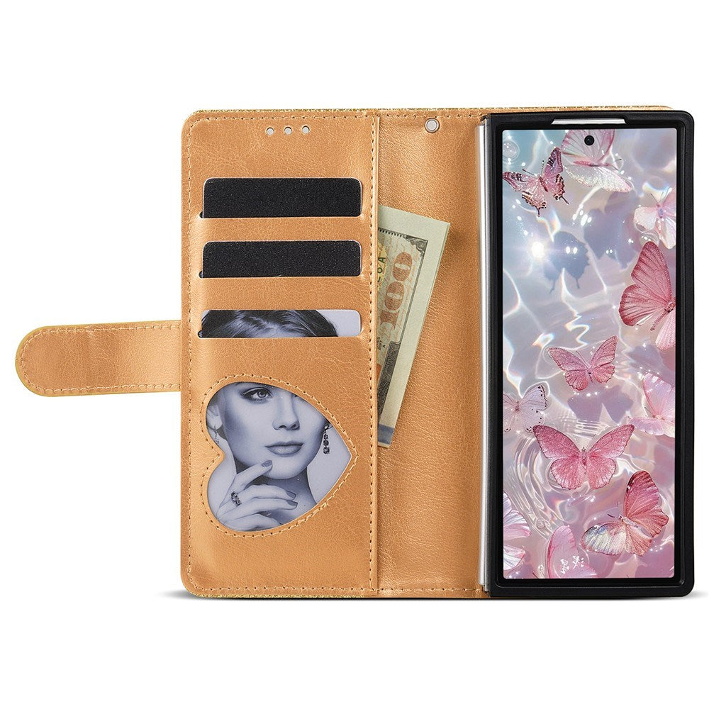 EIDERWOOD Samsung Galaxy Z Fold7 Glitter Flip Cover m. Pung & Strop - Guld