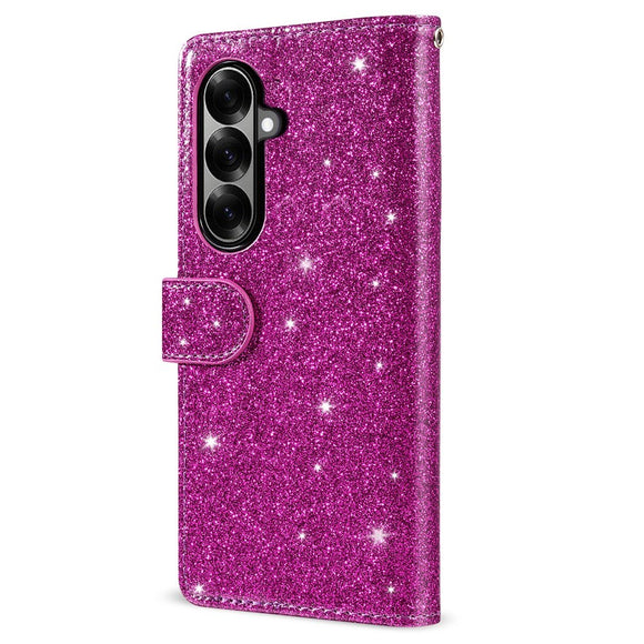 EIDERWOOD Samsung Galaxy Z Fold7 Glitter Flip Cover m. Pung & Strop - Lilla