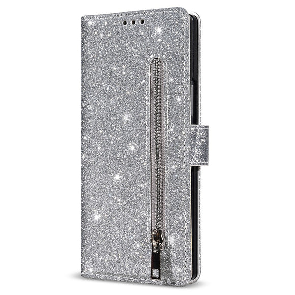 EIDERWOOD Samsung Galaxy Z Fold7 Glitter Flip Cover m. Pung & Strop - Sølv