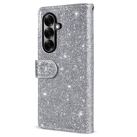 EIDERWOOD Samsung Galaxy Z Fold7 Glitter Flip Cover m. Pung & Strop - Sølv