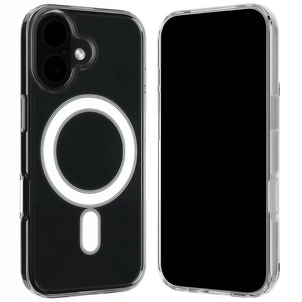 iPhone 17 Hybrid Cover inkl. 2 x Skærmbeskyttelsesglas - MagSafe Kompatibel - Gennemsigtig / Hvid