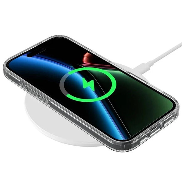 iPhone 17 Hybrid Cover inkl. 2 x Skærmbeskyttelsesglas - MagSafe Kompatibel - Gennemsigtig / Hvid
