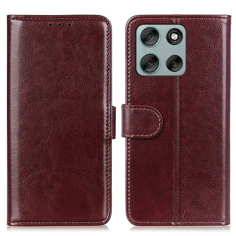 EIDERWOOD Motorola Moto G56 Kunstlæder Flip Cover m. Kortholder & Ståfunktion - Brun